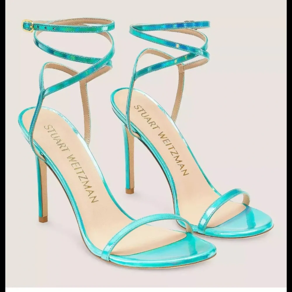 stuart weitzman women’s barelynude 100 heels green size 7 party special event